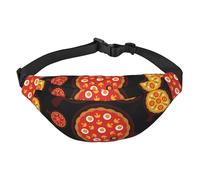 FEYUNYAN Ultra-Light Waterproof Waist Pack for Hiking Travel Running, Pizza Food Fanny Pack with 3 Zipper Pockets, Durable Hands-Free Belt Bag with Adjustable Strap