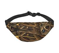 FEYUNYAN Ultra-Light Waterproof Waist Pack for Hiking Travel Running, Steam Machinery Fanny Pack with 3 Zipper Pockets, Durable Hands-Free Belt Bag with Adjustable Strap