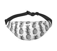 FEYUNYAN Ultra-Light Waterproof Waist Pack for Hiking Travel Running, Tropical Theme Pineapple Fruit Pattern Fanny Pack with 3 Zipper Pockets, Durable Hands-Free Belt Bag with Adjustable Strap