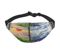 FEYUNYAN Ultra-Light Waterproof Waist Pack for Hiking Travel Running, Two Season Trees Fanny Pack with 3 Zipper Pockets, Durable Hands-Free Belt Bag with Adjustable Strap