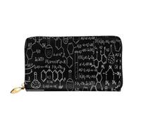 FEYUNYAN Unique Novelty Wallet for Women, Abstract Science Chemistry Leather Wallet Organizer with Zippered Coin Pocket & Card Slots, RFID Blocking Slim Bifold Wallet for Daily Use Gift