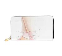 FEYUNYAN Unique Novelty Wallet for Women, Ballet Shoes Leather Wallet Organizer with Zippered Coin Pocket & Card Slots, RFID Blocking Slim Bifold Wallet for Daily Use Gift