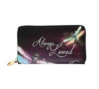 FEYUNYAN Unique Novelty Wallet for Women, Colorful Dragonfly Leather Wallet Organizer with Zippered Coin Pocket & Card Slots, RFID Blocking Slim Bifold Wallet for Daily Use Gift