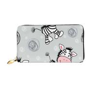FEYUNYAN Unique Novelty Wallet for Women, Cute Zebra Leather Wallet Organizer with Zippered Coin Pocket & Card Slots, RFID Blocking Slim Bifold Wallet for Daily Use Gift