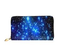 FEYUNYAN Unique Novelty Wallet for Women, Galaxy Stars Leather Wallet Organizer with Zippered Coin Pocket & Card Slots, RFID Blocking Slim Bifold Wallet for Daily Use Gift