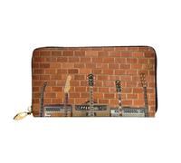 FEYUNYAN Unique Novelty Wallet for Women, Guitar Collection Leather Wallet Organizer with Zippered Coin Pocket & Card Slots, RFID Blocking Slim Bifold Wallet for Daily Use Gift