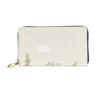 FEYUNYAN Unique Novelty Wallet for Women, Hen Butterflies Flowers Leather Wallet Organizer with Zippered Coin Pocket & Card Slots, RFID Blocking Slim Bifold Wallet for Daily Use Gift