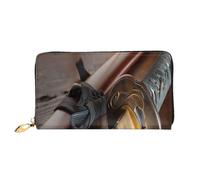 FEYUNYAN Unique Novelty Wallet for Women, Japan Samurai Sword Leather Wallet Organizer with Zippered Coin Pocket & Card Slots, RFID Blocking Slim Bifold Wallet for Daily Use Gift