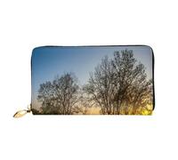 FEYUNYAN Unique Novelty Wallet for Women, Lavender Meadow Sunset Leather Wallet Organizer with Zippered Coin Pocket & Card Slots, RFID Blocking Slim Bifold Wallet for Daily Use Gift