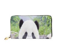 FEYUNYAN Unique Novelty Wallet for Women, Lovely Panda Leather Wallet Organizer with Zippered Coin Pocket & Card Slots, RFID Blocking Slim Bifold Wallet for Daily Use Gift