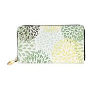 FEYUNYAN Unique Novelty Wallet for Women, Petals Garden Leaves Leather Wallet Organizer with Zippered Coin Pocket & Card Slots, RFID Blocking Slim Bifold Wallet for Daily Use Gift