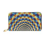 FEYUNYAN Unique Novelty Wallet for Women, Spiral Optical Illusion GIF Leather Wallet Organizer with Zippered Coin Pocket & Card Slots, RFID Blocking Slim Bifold Wallet for Daily Use Gift