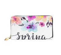 FEYUNYAN Unique Novelty Wallet for Women, Spring is in The Air Leather Wallet Organizer with Zippered Coin Pocket & Card Slots, RFID Blocking Slim Bifold Wallet for Daily Use Gift