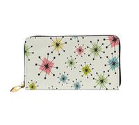 FEYUNYAN Unique Novelty Wallet for Women, Stars Leather Wallet Organizer with Zippered Coin Pocket & Card Slots, RFID Blocking Slim Bifold Wallet for Daily Use Gift