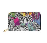 FEYUNYAN Unique Novelty Wallet for Women, Zebra Leather Wallet Organizer with Zippered Coin Pocket & Card Slots, RFID Blocking Slim Bifold Wallet for Daily Use Gift
