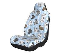 FEYUNYAN Universal Car Seat Covers For Cars, Suvs, Trucks, Blue Chinchillas Moon, Elastic Seat Protectors, Easy Install Comfortable Car Seat Covers For Vehicle Interior Protection, With Pocket, 2 Pcs