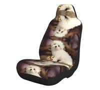 FEYUNYAN Universal Car Seat Covers For Cars, Suvs, Trucks, Cute Dog, Elastic Seat Protectors, Easy Install Comfortable Car Seat Covers For Vehicle Interior Protection, With Pocket, 2 Pcs