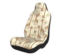 FEYUNYAN Universal Car Seat Covers For Cars, Suvs, Trucks, Hand Drawn Giraffes, Elastic Seat Protectors, Easy Install Comfortable Car Seat Covers For Vehicle Interior Protection, With Pocket, 2 Pcs