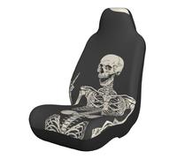FEYUNYAN Universal Car Seat Covers For Cars, Suvs, Trucks, Skull, Elastic Seat Protectors, Easy Install Comfortable Car Seat Covers For Vehicle Interior Protection, With Pocket, 1 PCS