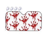 FEYUNYAN Universal Car Windshield Sun Shade For All Vehicles, Automotive Sun Visor, Bloody Handprints Car Windshield Sunshade, UV Protection Portable Sunscreen For Front Windscreen Cover, 140x76 cm