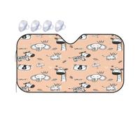 FEYUNYAN Universal Car Windshield Sun Shade For All Vehicles, Automotive Sun Visor, Cute Animal Car Windshield Sunshade, UV Protection Portable Sunscreen For Front Windscreen Cover, 140x76 cm