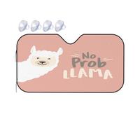 FEYUNYAN Universal Car Windshield Sun Shade For All Vehicles, Automotive Sun Visor, Cute Llama Car Windshield Sunshade, UV Protection Portable Sunscreen For Front Windscreen Cover, 140x76 cm