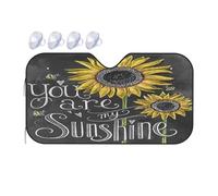 FEYUNYAN Universal Car Windshield Sun Shade For All Vehicles, Automotive Sun Visor, You Are My Sunflower Car Windshield Sunshade, Uv Protection Portable Sunscreen For Front Windscreen Cover, 140x76 cm