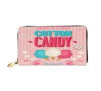 FEYUNYAN Women's Leather Long Wallet Organizer, Cotton Candy Ladies Purse, RFID Blocking Large Capacity Checkbook Holder, Multiple Card Slots Zipper Coin Purse Leather Women's Wallets
