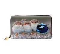 FEYUNYAN Women's Leather Long Wallet Organizer, Four Birds Ladies Purse, RFID Blocking Large Capacity Checkbook Holder, Multiple Card Slots Zipper Coin Purse Leather Women's Wallets