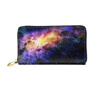 FEYUNYAN Women's Leather Long Wallet Organizer, Galaxy in The Universe Ladies Purse, RFID Blocking Large Capacity Checkbook Holder, Multiple Card Slots Zipper Coin Purse Leather Women's Wallets