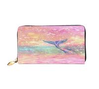 FEYUNYAN Women's Leather Long Wallet Organizer, Mermaid Tail Ladies Purse, RFID Blocking Large Capacity Checkbook Holder, Multiple Card Slots Zipper Coin Purse Leather Women's Wallets