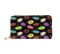 FEYUNYAN Women's Leather Long Wallet Organizer, Ring Bread Jam Ladies Purse, RFID Blocking Large Capacity Checkbook Holder, Multiple Card Slots Zipper Coin Purse Leather Women's Wallets