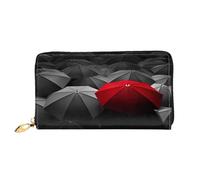 FEYUNYAN Women's Leather Long Wallet Organizer, Sadness Stormy Day Umbrellas Ladies Purse, RFID Blocking Large Capacity Checkbook Holder, Multiple Card Slots Zipper Coin Purse Leather Women's Wallets