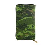 FEYUNYAN Women's Leather Wallet Organizer, RFID Blocking Checkbook Holder | Green Army Camouflage Ladies Purse, Large Capacity, Multiple Card Slots Zipper Coin Purse Leather Women'S Wallets