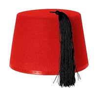 Fez Hat Black Fancy Dress Accessory Cap With Tassel Unisex Felt Hat Mens & Womens