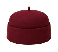 Fez Hat with Rounded Dome Crown and Top Detail | Substantial Felt Construction, Rounded Dome Crown, Wide Upturned Base for Folk Festivals and Themed Party Outfits
