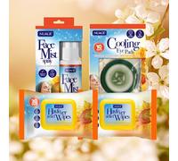 FEZ KEKE HAY Fever Relief KIT - 2X HAY Fever Relief Wipes (30 Pack) + 1X HAY Fever Cooling Eye Pads (10 Pack) + 1X HAY Fever FACE Mist (15ML) - Nuage Allergy Relief Protection for Kids and Adults