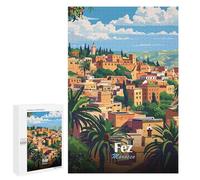 Fez, Morocco Travel Adult Puzzle, 1000 PCS, Relaxing Jigsaw Activity, A Focused Activity for Patient Adult Puzzlers, for Cosy Nights