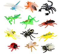 FEZTGVOFA 12 Pcs Bugs, Minibeasts Plastic Toys, Realistic Insects Toys, Plastic Bugs and Insect Figures, for Children Education,Toy Themes, Parties, Insect Themed Party Favors, Birthday Gifts