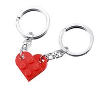 FEZTGVOFA Heart Keyring Set, Cute Red Love Heart Keychains for Couples, Detachable Matching Keyrings for Girlfriend, Boyfriend, or Friendship Gift, Perfect Romantic Keychain Set for Partners