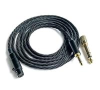 Fezzlo Balanced Upgrade Cable,4-Strand Soft Cotton Yarn Cover AUX Cord Compatible with Sennheiser HD490 PRO HD480 PRO Headphones for Musicians Audiophiles 3.5mm with 6.35 Adapter 4.9ft
