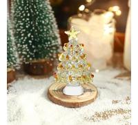 (Ff) Christmas Decorations Xmas Tree Ornaments Mini Christmas Tree Glass Ornaments Small Glass Christmas Tree Christmas Dollhouse Miniature Mini Winter Fig