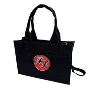 FF Logo Cotton Back Print Tote Bag Foo Fighters Black One Size