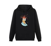 FFANZUOYOU Pepe The King Prawn Unisex Sweatshirts Graphic Print Mens Hooded Black Sweater XL