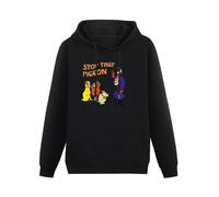 FFANZUOYOU Stop That Pigeon Cartoon Hanna Barbera Dick Dastardly MUTLEY Unisex Sweatshirts Graphic Print Mens Hooded Black Sweater 3XL