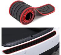 FFBHBLD Car Rear Bumper Guard Protector for Honda City 2006-2025 | Flexible Rubber Rear Bumper Guard Cover | Auto Rear Trunk Sill Anti-Scratch Protector Strip,Red