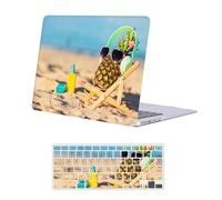 FFBOFFC Case Compatible with MacBook Air 13.6 Inch 2024-2022 Model A3113 A2681 M3/M2 with Liquid Retina Display, Plastic Hard Protective Case & Keyboard Cover, Cute Beach