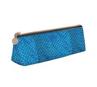 FFCVZAA Blue Fish Scale Print Convenience Pencil Case Pen Pouch School College Office Boys Girls Study Supplies