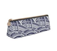 FFCVZAA Blue Polynesian Maori Tribal Pattern Print Convenience Pencil Case Pen Pouch School College Office Boys Girls Study Supplies