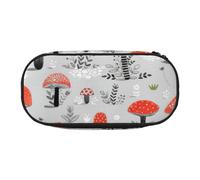 FFCVZAA Cartoon Mushrooms Print Fashionable Pencil Case Travel Makeup Bag School Student Essentials Toiletry Pouch